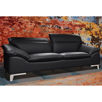 2-Sitzer COTTA "Teresa", schwarz, B:222cm H:84cm T:109cm, Luxus-Kunstleder, NaturLEDER (echtes Rindsleder), Sofas, mit Kopfteilverstellung Image