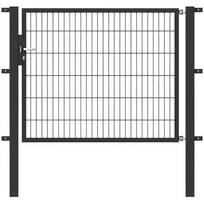 Zauneinzeltür ALBERTS "Flexo", grau (anthrazit), B:150cm H:120cm, Stahl, Tore, 150 cm Breite, in versch. Höhen