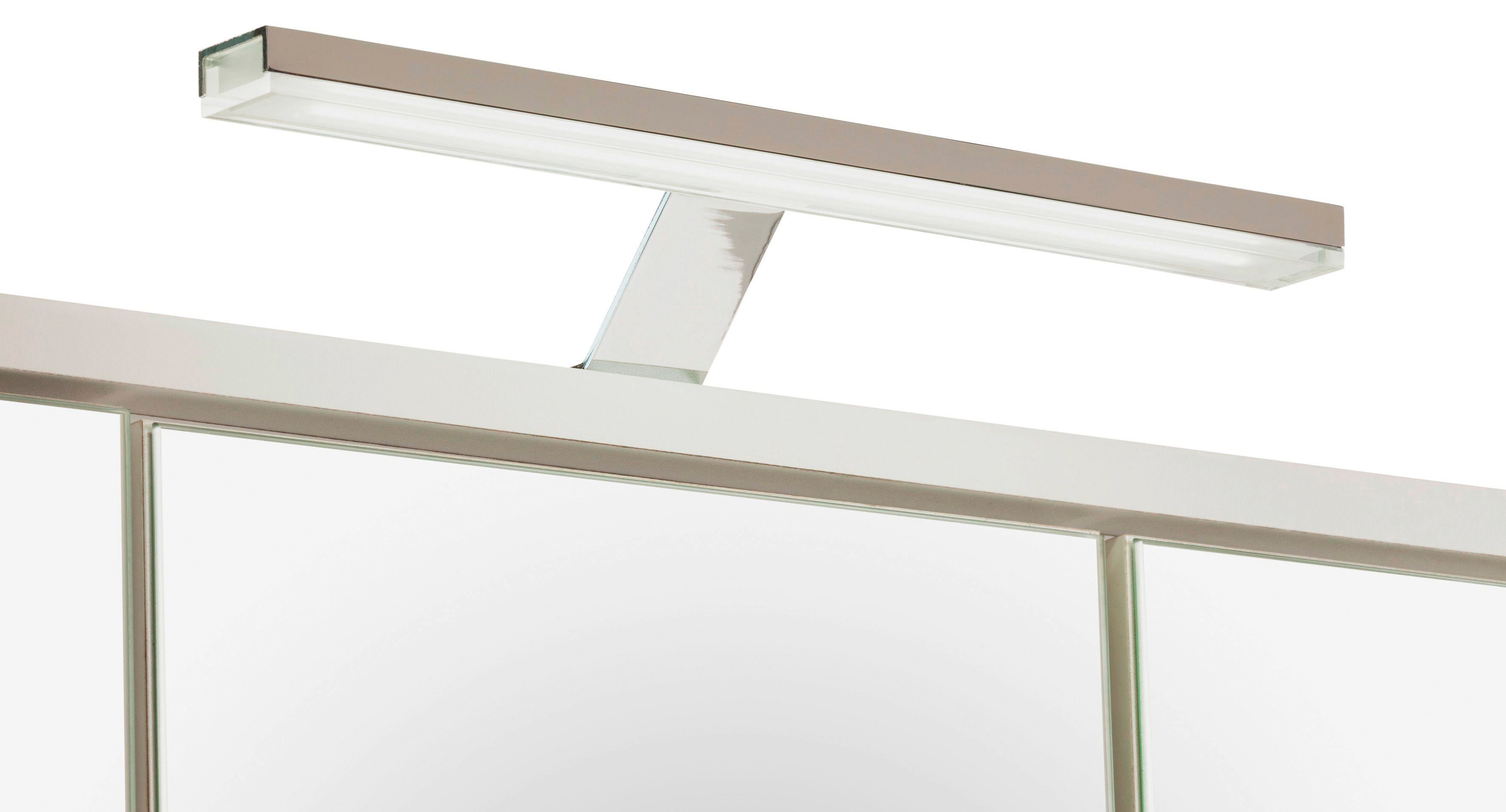 Spiegelleuchte WELLTIME, bunt (silberfarben, weiß), B:28cm H:2,5cm T:12cm, Leuchten, Spiegelleuchte