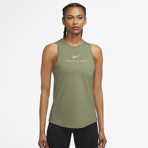 Nike Yogatop DRI-FIT WOMENS HIGH-NECK YOGA TANK grün Damen Tops