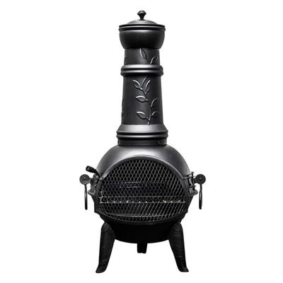 Grillkamin BUSCHBECK "Leaf 136", schwarz, B:48cm H:136cm T:48cm, Grills, BxTxH: 48x48x136 cm Image