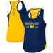 Women's Colosseum Navy Michigan Wolverines Sachs 2-Hit Scoop Neck Racerback Tank Top