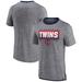 Men's Fanatics Branded Heathered Gray Minnesota Twins Iconic Team Element Speckled Ringer T-Shirt