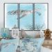 Design Art Coastal Sea Life I Turtle Sketches - Nautical & Coastal Framed Canvas Wall Art Set Of 3 Canvas, in Black/Blue/Gray | Wayfair