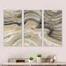 Design Art Glam Gold Canion - Modern & Contemporary Framed Canvas Wall Art Set Of 3 Canvas, Wood in Gray/Yellow | 32 H x 48 W x 1 D in | Wayfair