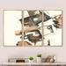 Design Art Gold Glam Squares II - Modern & Contemporary Framed Canvas Wall Art Set Of 3 Canvas, in Brown/Gray/Green | 20 H x 36 W x 1 D in | Wayfair