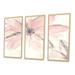 Design Art Pink Shabby Floral II - Shabby Elegance Framed Canvas Wall Art Set Of 3 Canvas, Wood in Pink/White | 28 H x 36 W x 1 D in | Wayfair