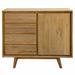 Chic Teak Recycled Teak Wood Gizos Small Linen Cabinet w/ 1 Door & 4 Drawers Solid Wood in Brown/Yellow | 35 H x 41 W x 18 D in | Wayfair