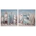 iH casadécor 2 Piece Hand Painted Canvas Wall Art Set Canvas, Cotton in White | 15.75 H x 15 W x 1 D in | Wayfair BD-1079(2)