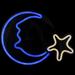 Northlight Seasonal 15" LED Neon Style Moon & Star Wall Sign, Silicone in Indigo | 11.25 H x 15 W x 0.5 D in | Wayfair NORTHLIGHT FM93575