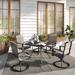 Grand Patio Outdoor PVC-Coated Polyester Swivel Dining Set Of 5 Metal in Black/Gray | 36 W x 36 D in | Wayfair WZY-525.0940.001.001-TH
