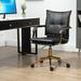 Mercer41 Dareece Leather Office Chair w/ Swivel, Height Adjust & Tilt Function Upholstered in Black/Brown | 34.21 H x 22.04 W x 22.5 D in | Wayfair