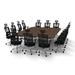 The Twillery Co.® Albin 14 Person Conference Meeting Tables w/ 14 Chairs Complete Set Wood/Metal in Brown | 30 H x 120 W x 90 D in | Wayfair