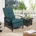 Canora Grey Recliner Patio Chair w/ Cushions in Gray/Blue | 37.8 H x 59.84 W x 19.69 D in | Wayfair F86C6FE1550F46B4B3C0FEB1010BD3BF