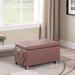 Latitude Run® Dakuan Bench Faux Leather/Wood/Leather in Brown/Pink/Red | 17 H x 29 W x 17 D in | Wayfair CC6856ECEAC148F8BE990B894A873A67