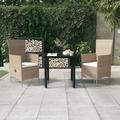 Winston Porter Patio Dining Set Outdoor Dining Set Table & Chair Set for Garden Glass/Wicker/Rattan in Brown | 29.13 H x 31.5 W x 35.43 D in | Wayfair