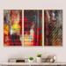 Orren Ellis Red Decorative Design - Abstract Framed Canvas Wall Art Set Of 3 Canvas, Wood in White | 28 H x 36 W x 1 D in | Wayfair