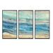 Orren Ellis Ocean Mineral Waves - 3 Piece Painting on Canvas Metal in Blue | 32 H x 48 W x 1 D in | Wayfair C35A2B773013499282FB765876680984