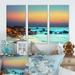 Rosecliff Heights Sunset Over Blue Sky - 3 Piece Floater Frame Photograph on Canvas Metal | 32 H x 48 W x 1 D in | Wayfair