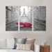 Red Barrel Studio® Eiffel View From Paris Street - 3 Piece Floater Frame Photograph on Canvas Canvas, Wood in White | 20 H x 36 W x 1 D in | Wayfair