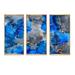 Everly Quinn Blue & Grey Luxury Abstract Fluid Art V - Modern Framed Canvas Wall Art Set Of 3 Canvas, Wood in White | 28 H x 36 W x 1 D in | Wayfair