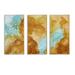 Everly Quinn Brown Luxury Abstract Fluid Art IX - Modern Framed Canvas Wall Art Set Of 3 Canvas, Wood in White | 20 H x 36 W x 1 D in | Wayfair