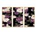 Rosdorf Park Beige & Purple Vintage Flowers II - Traditional Framed Canvas Wall Art Set Of 3 Canvas, Wood in White | 28 H x 36 W x 1 D in | Wayfair