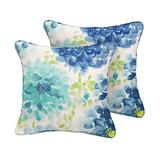 Winston Porter Gardenia Seaglass Outdoor/Indoor Corded Square Pillow Set Of Two Polyester/Polyfill blend | 24 H x 24 W in | Wayfair