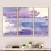 Wrought Studio™ Watercolor Purple Haze I - Modern & Contemporary Framed Canvas Wall Art Set Of 3 Canvas, in White | 20 H x 36 W x 1 D in | Wayfair