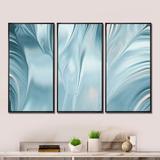 Wrought Studio™ Blue Modern Water III - Modern & Contemporary Framed Canvas Wall Art Set Of 3 Canvas, Wood in White | 20 H x 36 W x 1 D in | Wayfair