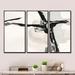 Wrought Studio™ Abstract Neutral II - Mid-Century Modern Framed Canvas Wall Art Set Of 3 Canvas, Wood in White | 28 H x 36 W x 1 D in | Wayfair