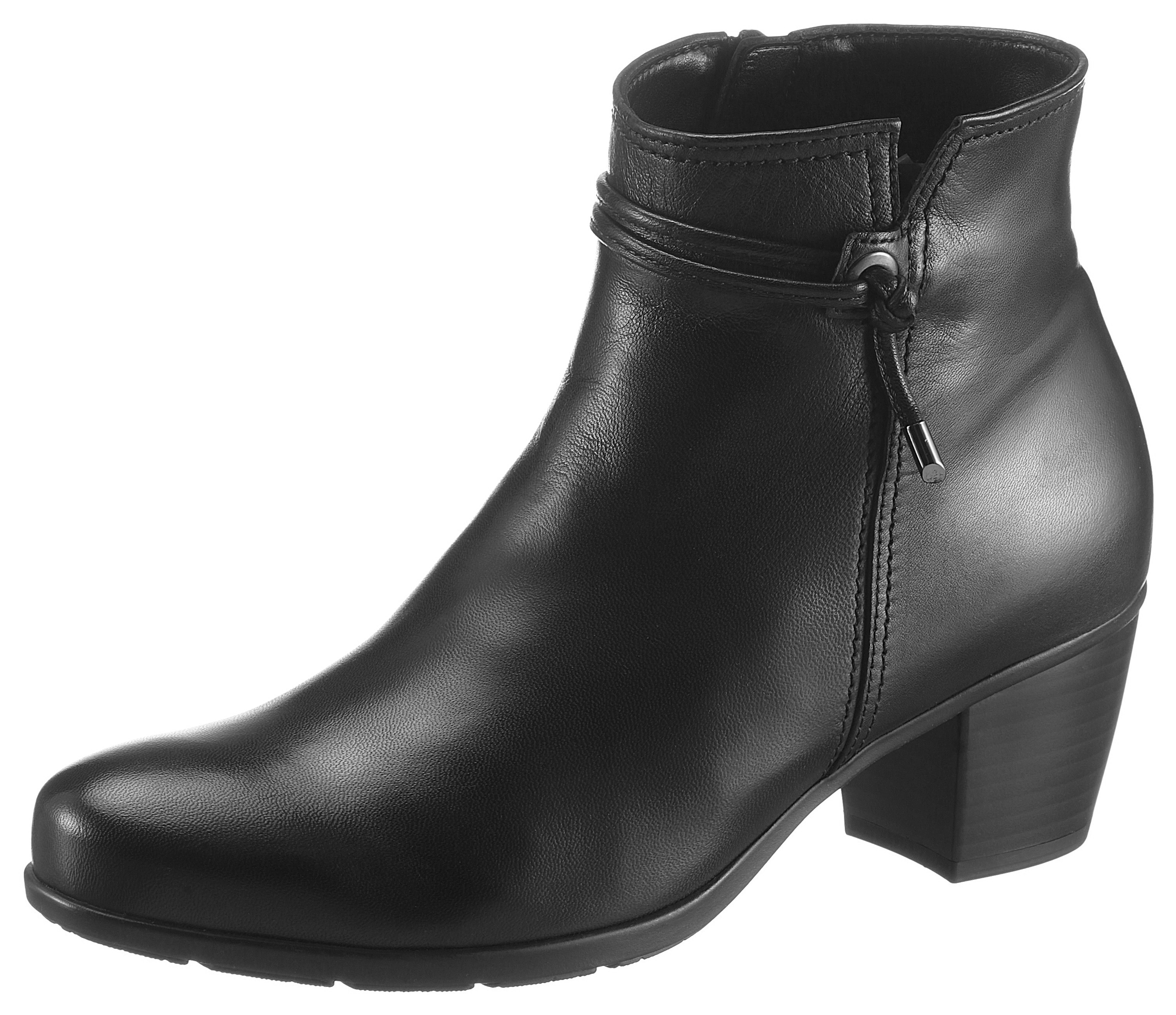 Stiefelette GABOR, Damen, Gr. 41, schwarz (schwarz, schwarz), Kalbsleder, unifarben, Schuhe Stiefelette, Trichterabsatz, Ankleboots mit Hovercraft Luftkammer-Laufsohle, Topseller