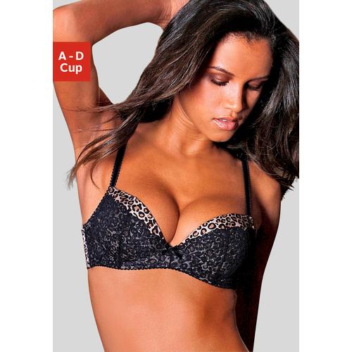 Push-up-BH LASCANA Gr. 75, Cup B, bunt (leo, bedruckt) Damen BHs BH Bügel-BH Hochzeitsdessous Hochzeitswäsche Push-up-BH Spitzen-BH Spitzenwäsche Balconette-BH Balconette-BHs mit Leoprint, sexy Dessous