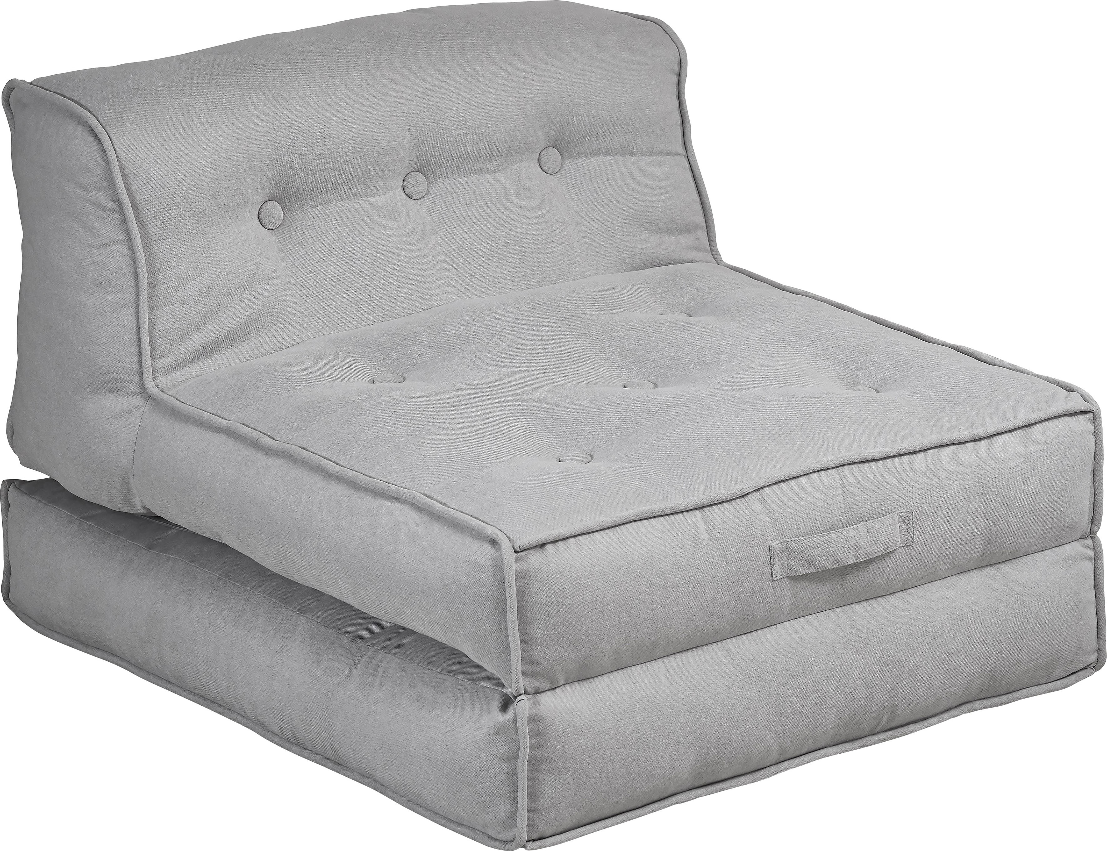 Sessel INOSIGN "Pia", grau (hellgrau), B:106cm H:95cm, Sessel, Schlafsessel Polstersessel, Loungesessel in 2 Größen, mit Schlaffunktion und Pouf-Funktion.