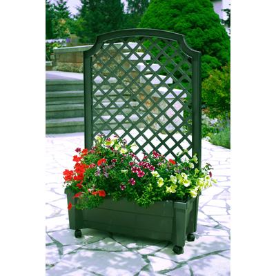 Spalier KHW, grün, B:79cm H:134cm T:35cm, Kunststoff, Rankhilfen, mit Pflanzkasten, BxTxH: 79x35x134 cm
