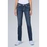 Regular-fit-Jeans SOCCX Gr. 32, Länge 34, blau Damen Jeans mit Kontrast-Steppungen