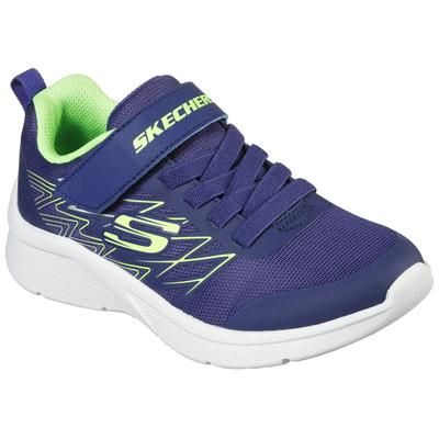 Sneaker SKECHERS "MICROSPEC", Kinder, Gr. 27, bunt (navy, limette), Textil, Synthetik, sportlich, Schuhe, mit Kontrastbesatz, Freizeitschuh, Halbschuh, Schnürschuh