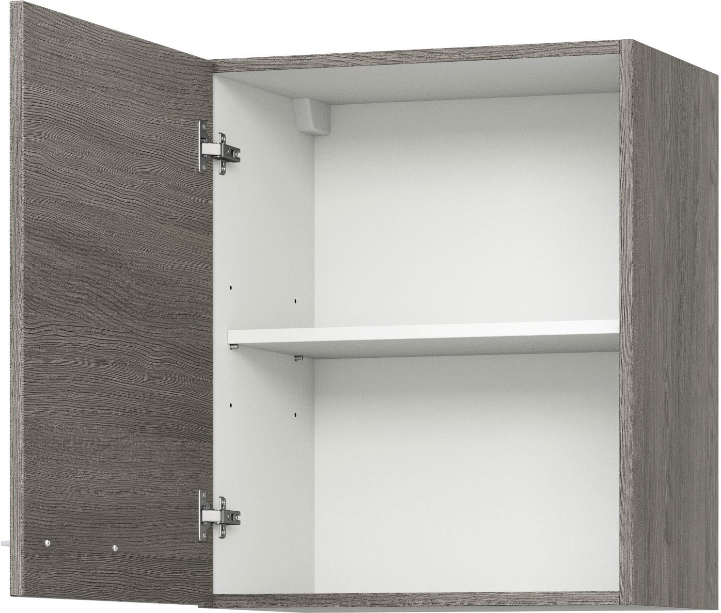 Hängeschrank KOCHSTATION "KS-Trea O60-60", grau (eichefarben grau), B:60cm H:60cm T:35cm, Schränke, Hängeschrank, inklusive Einlegeboden, Breite 60 cm, Höhe 60 cm