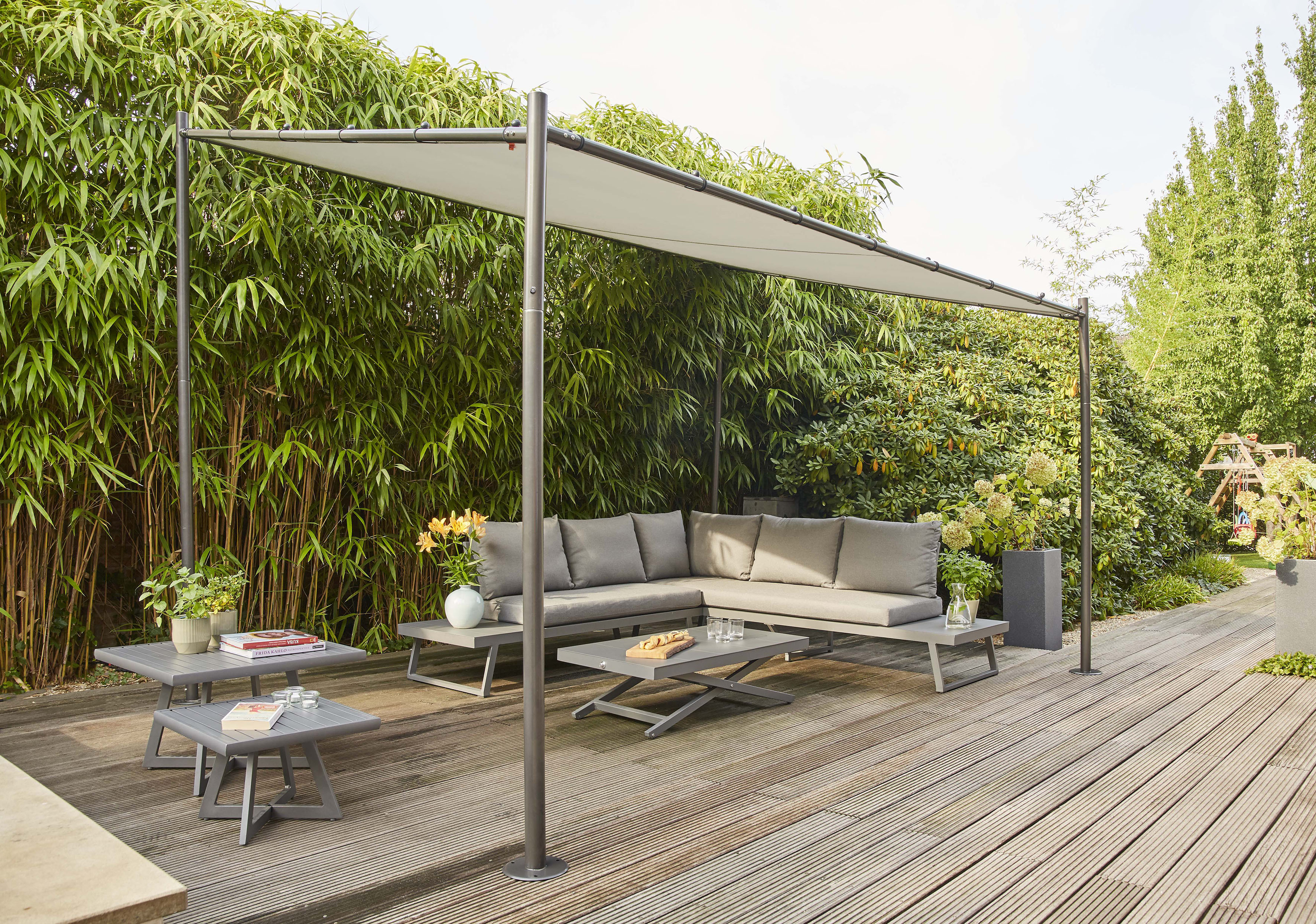 Pavillon SIENA GARDEN "Levino", grau, B/H/T: 400cm x 300cm, Pavillons, 300x400 cm