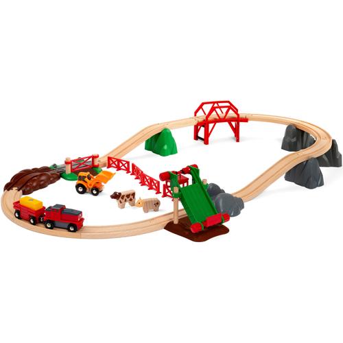 Spielzeug-Eisenbahn BRIO ""Großes Bahn Bauernhof-Set"" Spielzeugfahrzeuge bunt Kinder FSC - schützt Wald weltweit