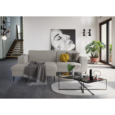 Ecksofa DOMO COLLECTION "Modica kompakt und elegant, Breite 244, L-Form", grau (stone), B:244cm H:83cm T:173cm, Sofas, moderne Optik mit extrabreiter Recamiere, auch in Cord Image