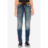 Slim-fit-Jeans CIPO & BAXX Gr. 29, Länge 34, blau Damen Jeans Röhrenjeans mit trendigen Seitenstreifen