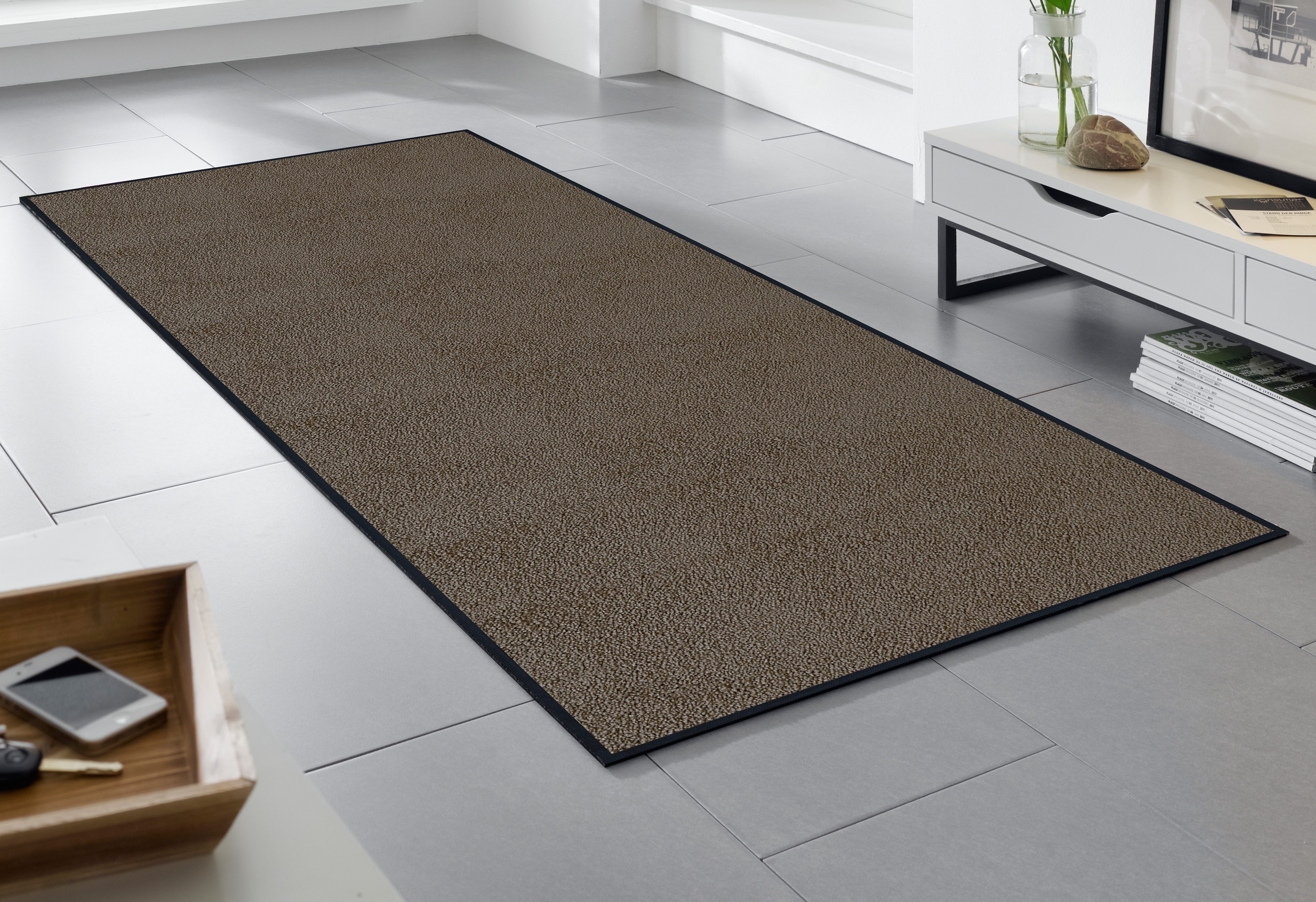 Fußmatte "Original Uni, Schmutzfangteppich" Gr. 18, beige (dunkelbeige), B:75cm H:9mm L:120cm, Kunstfaser, WASH+DRY BY KLEEN-TEX, Teppiche, Fußmatte, Schmutzmatte, rutschhemmend, auch als Läufer erhältlich