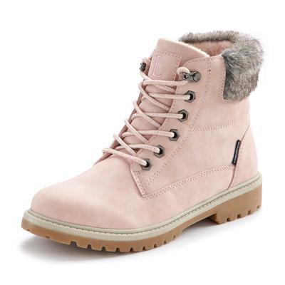 Stiefelette LASCANA, Damen, Gr. 36, rosa (rosé), Obermaterial: 92% Lederimitat, 8% Textilmaterial. Futter: 100% Polyeste