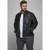 Bikerjacke "ROCKY JACKET", Herren, Gr. XXXL (60/62), schwarz, Obermaterial: 88% Polyester, 12% Viskose, JACK & JONES PLUSSIZE, modisch, normal, Jacken, bis Größe 6XL