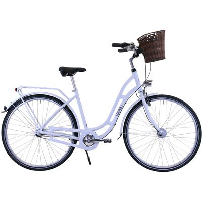 Cityrad HAWK BIKES "City Classic Joy White" Fahrräder Gr. 48cm, 28 Zoll (71,12cm), weiß für Damen und Herren