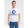 T-Shirt LOGOSHIRT ""Commodore C64 Logo"", Herren, Gr. M, weiß, 100% Baumwolle, bedruckt, casual, normal, Rundhals, Shirts, mit Commodore-Logo