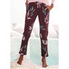 Pyjamahose S.OLIVER, Damen, Gr. 40/42, N-Gr, rot (bordeaux, geblümt), Single Jersey, Obermaterial: 50% Baumwolle, 50% Viskose, geblümt, feminin, schmal knöchellang, Hosen, mit Allover-Druck