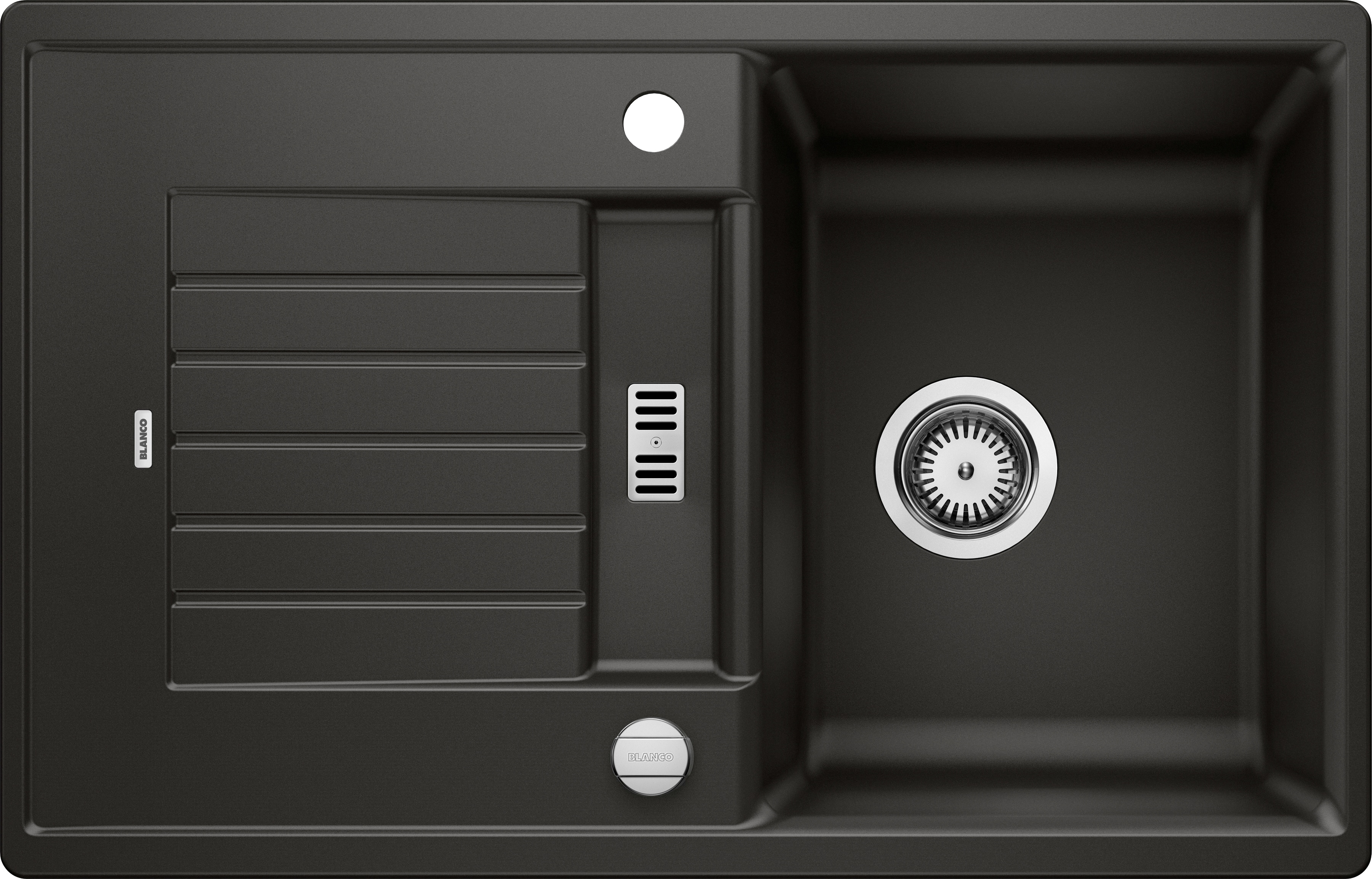 Granitspüle BLANCO "ZIA 45 S", schwarz, B:50cm H:19cm T:78cm, Verbundwerkstoff, Küchenspülen, erhältlich in mehreren Farben