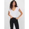 V-Shirt VERO MODA "VMFILLI" Gr. S, weiß (bright white) Damen Shirts V-Shirts